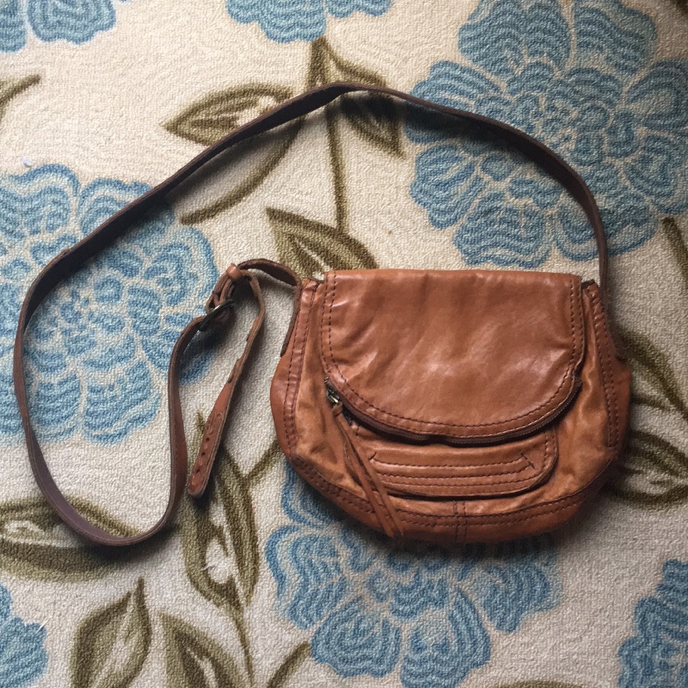 Lucky Brand Vintage Hipster Brown Leather Purse